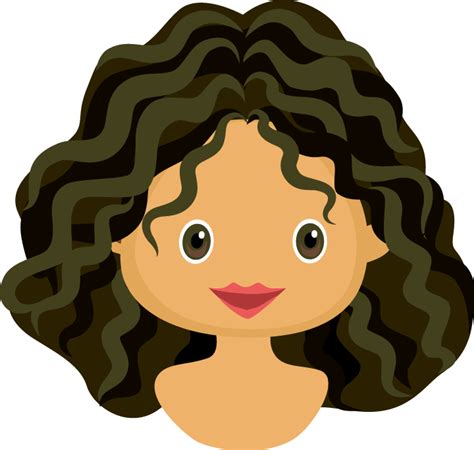 Curly Hair Woman Clip Art