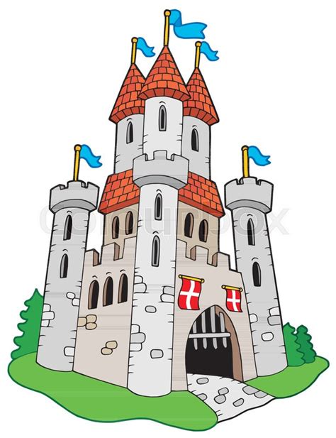 Medieval Castle Vector Illustration Stock Vector Colourbox
