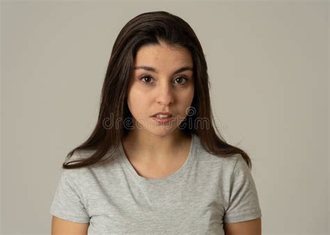 Portrait Of Beautiful Young Woman With Angry And Serious Face Human Expressions And Emotions