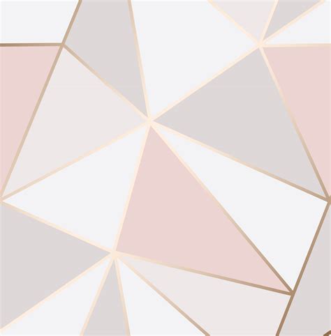 Geometric Wallpaper 3d Apex Triangle Modern Metallic Rose