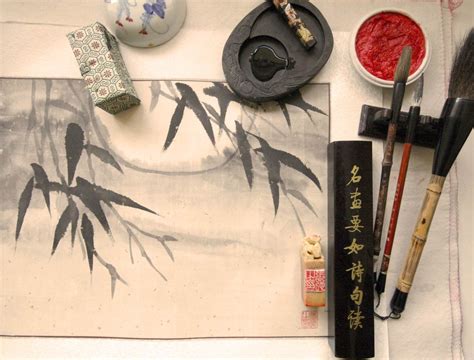 Chinese Brush Painting Bamboo And Calligraphy Confucius Institute