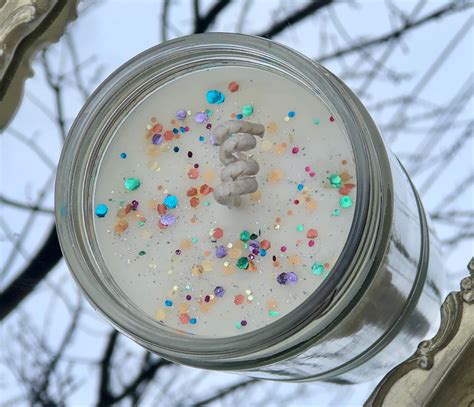 Rainbow Glitter Soy Wax Candle Biodegradable Custom Made Etsy