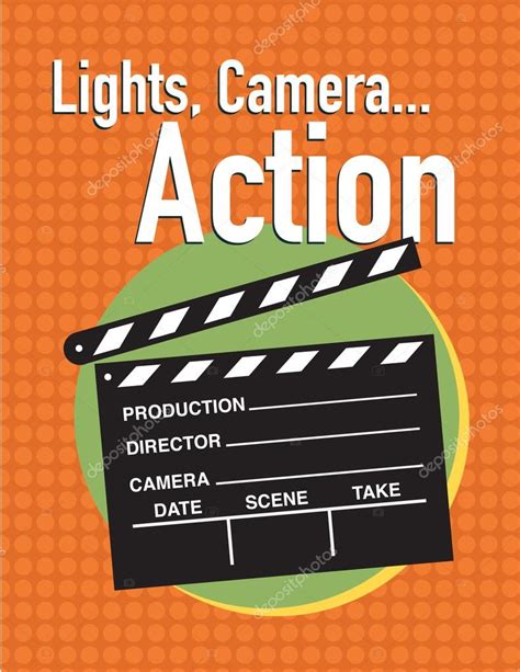 Clipart Movie Lights Light Camera Action Movie Poster With Clapper