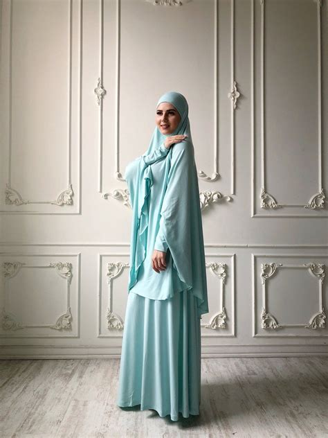 Mint Color Jilbab Suit With Skirt Transformer Mint Khimar Etsy