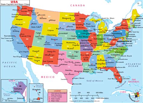 Usa & southeast maps print to 11 x 17. US Major Cities Map | Us map with cities, Capital of usa ...
