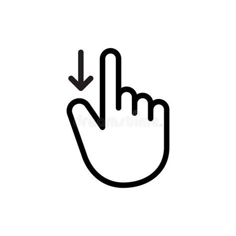 Gesture Finger Swipe Down Stock Vector Illustration Of Pointer