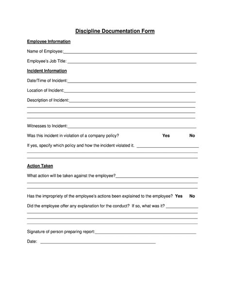 Employee Write Up Pdf Printable Disciplinary Action Form Printable
