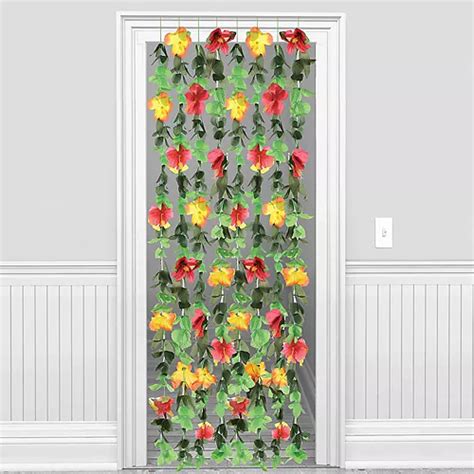 Fabric Hibiscus Flower Curtain 22in X 5ft Party City