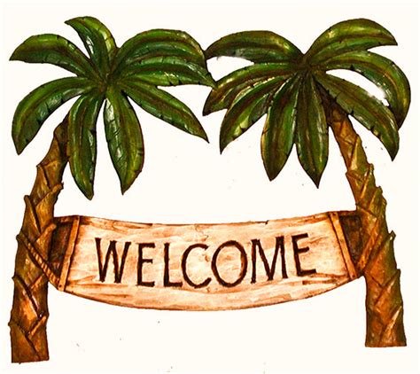 Palm Tree Decor Welcome Tropical Sign Piazza Pisano