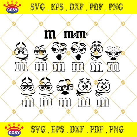 M And M Svg Mandm Faces Svg