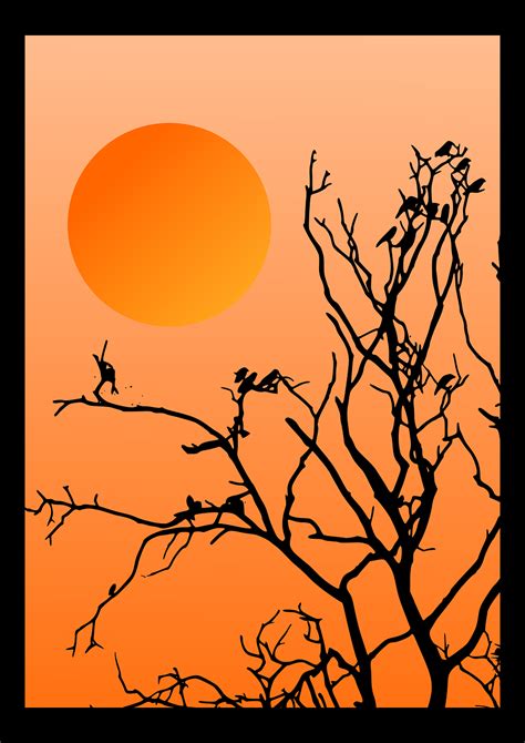 Download Birds Sunset Nature Royalty Free Stock Illustration Image