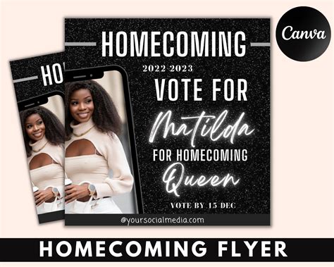 Vote Homecoming Queen, Homecoming Sale, School Flyer, Class Flyer