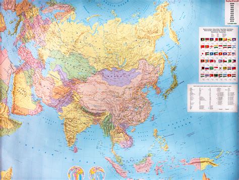 Nástenné Mapy Nástenná Mapa Ázia Politická 121x164cm Lamino Lišty