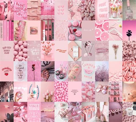Light Pink Baby Pink Aesthetic Wall Collage Kit Digital Copy Etsy