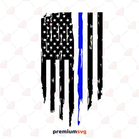 Distressed Police Flag Svg File Thin Blue Line Flag Svg Premiumsvg