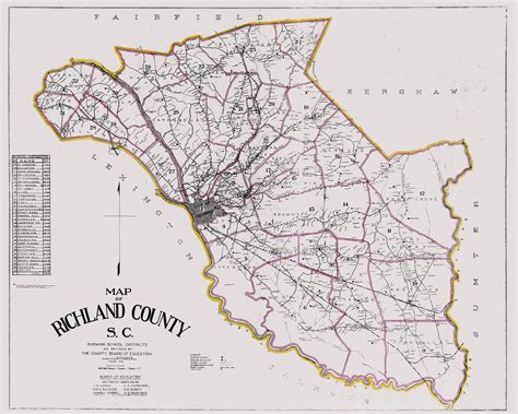 1915 Map Of Richland County South Carolina Showing School Etsy