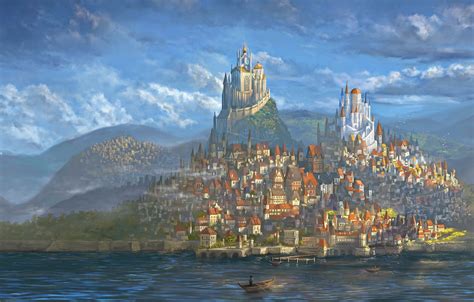 Free Download Wallpaper City World Fantasy Art Fantastic Castle Paint