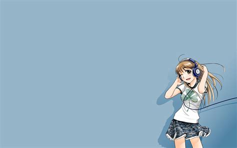 1600x1200 Anime Girl Headphones Photographs Copies Wallpaper 