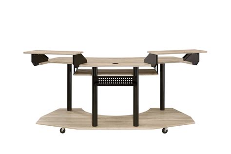 This workstation is crafted in black oak finish with wooden top and base with. Eleazar Music Recording Studio Desk in Natural Oak - RocShop