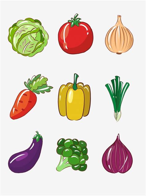 Elevate your workflow with the cartoon fruits and vegetables asset from aureusinteractive. Simple Vegetable And Fruit Hand Drawn Cartoon Small ...