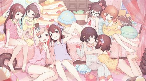 Candies Anime Girls Anime Pink Pink Pajamas Pyjamas Wallpaper 188986 1920x1080px On
