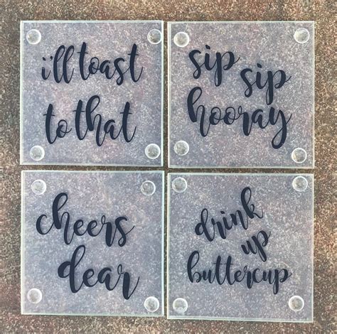Cheers Dear Ill Toast To That Drink Up Buttercup Etsy Coaster Set