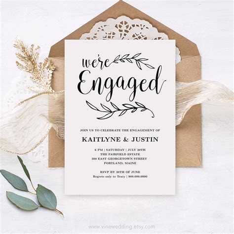 Engagement Invitation Template Printable Engagement Party Etsy