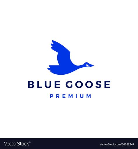 Flying Blue Goose Logo Icon Royalty Free Vector Image