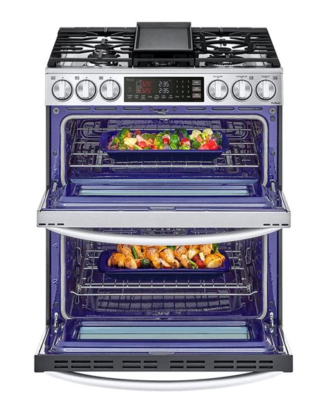 Lg 69 Cu Ft Smart Gas Double Oven Slide In Range With Instaview