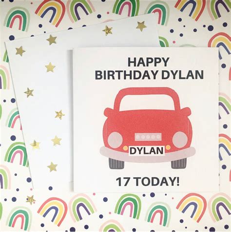 17th Birthday Driving Card L Plate Personalised Card Etsy