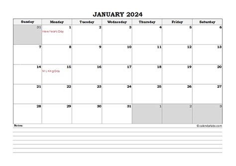 2024 Excel Monthly Calendar With Notes Free Printable Templates