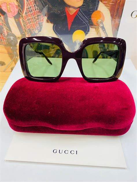 gucci gucci gg0896s 003 52 red green sunglasses grailed