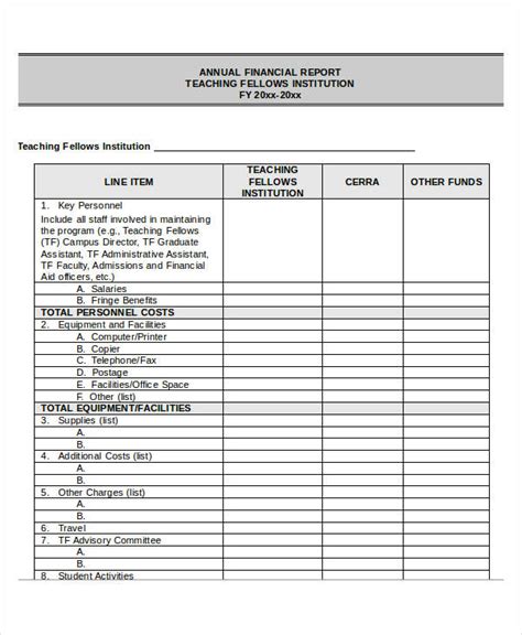 Annual Financial Report Template Word Professional Templates