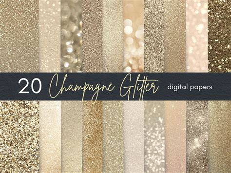 Champagne Gold Glitter Digital Papers Graphic By Business Chic Studio