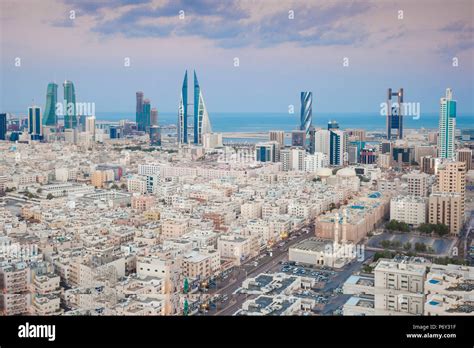 Bahrain Manama View Of City Skyline Stock Photo Alamy