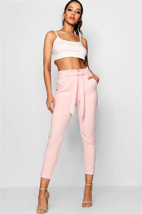 Women S Pink Trousers Hot Pink And Dusky Pink Trousers Boohoo Uk