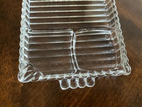 Vintage Hazel Atlas Snack Luncheon Tray Sip And Smoke Compartments