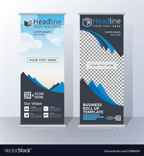Roll Up Banner Template Design Royalty Free Vector Image