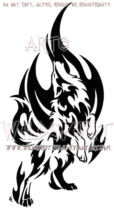 Standing Howling Flame Wolf Design By Wildspiritwolf On Deviantart