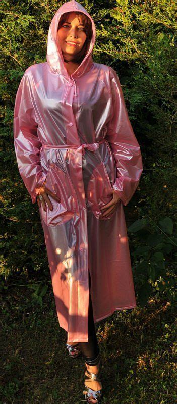 Pin By Rub Allo On Pvc Plastic Vinyl Nylon Pink Raincoat Pvc Raincoat Plastic Pants