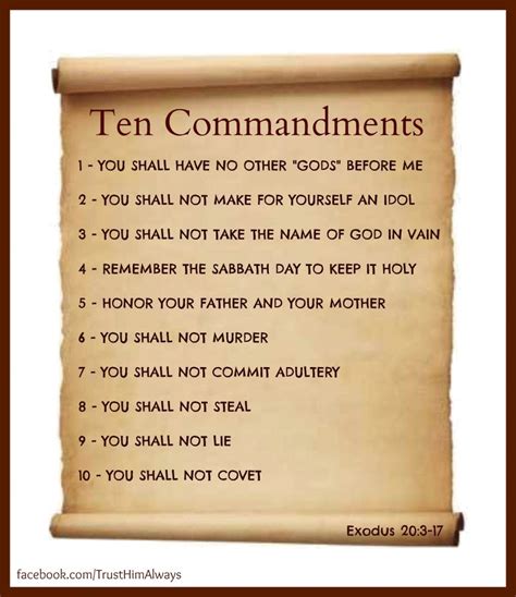 Childrens Fellowship Exodus 20 The Ten Commandments Printable Image