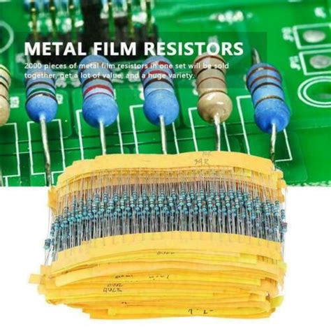 2000pcs 100 Values ¼w Metal Film Resistors Resistance Assortment Kit
