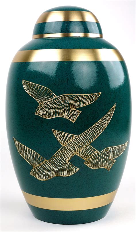 Green Funeral Urn by Liliane Memorials - Cremation Urn for Human Ashes