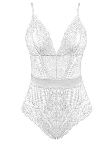 joyaria womens sexy white lace teddy lingerie one piece bodysuit large pricepulse