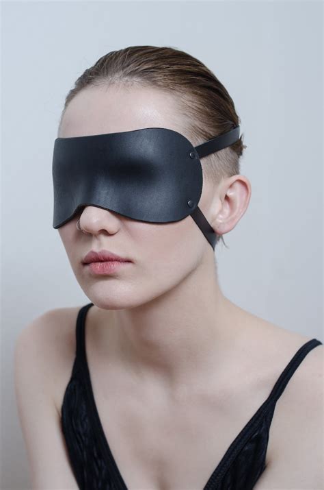 Bdsm Bondage Leather Blindfold Eye Mask Etsy