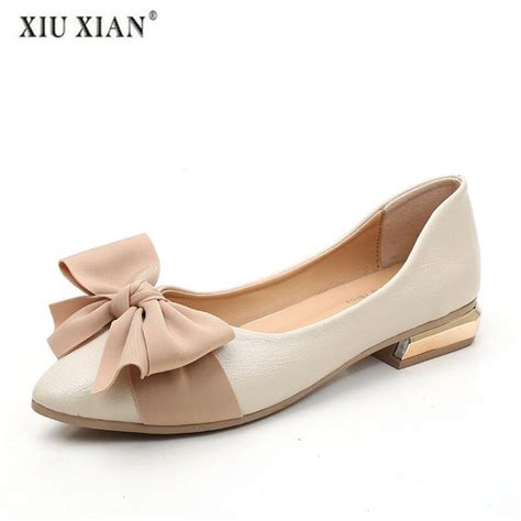 Women Flat Shoes Casual Leather Elegant Peas Shoe New Womens Pointed