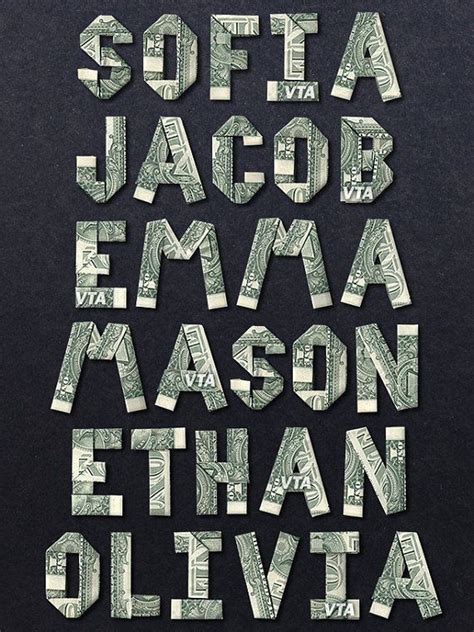 Eine buchstabiertafel (oder buchstabieralphabet, telefonalphabet, funkalphabet,. Dollar Origami Alphabet Letters MADE OF MONEY! Great 4 Name Gift or ...