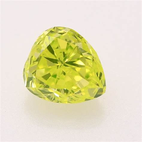 026 Carat Fancy Intense Yellow Green Diamond Heart Shape Si2