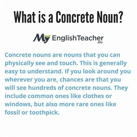 A noun is a word used to name a person, place or thing, an animal or abstract idea. What is a Concrete Noun? Examples & Concrete Nouns List ...