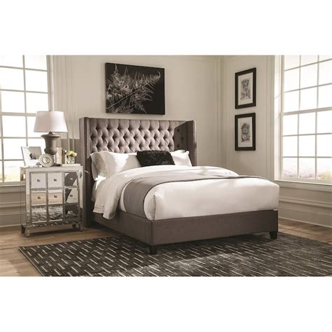 Scott Living Grey Queen Upholstered Bed In The Beds Department At